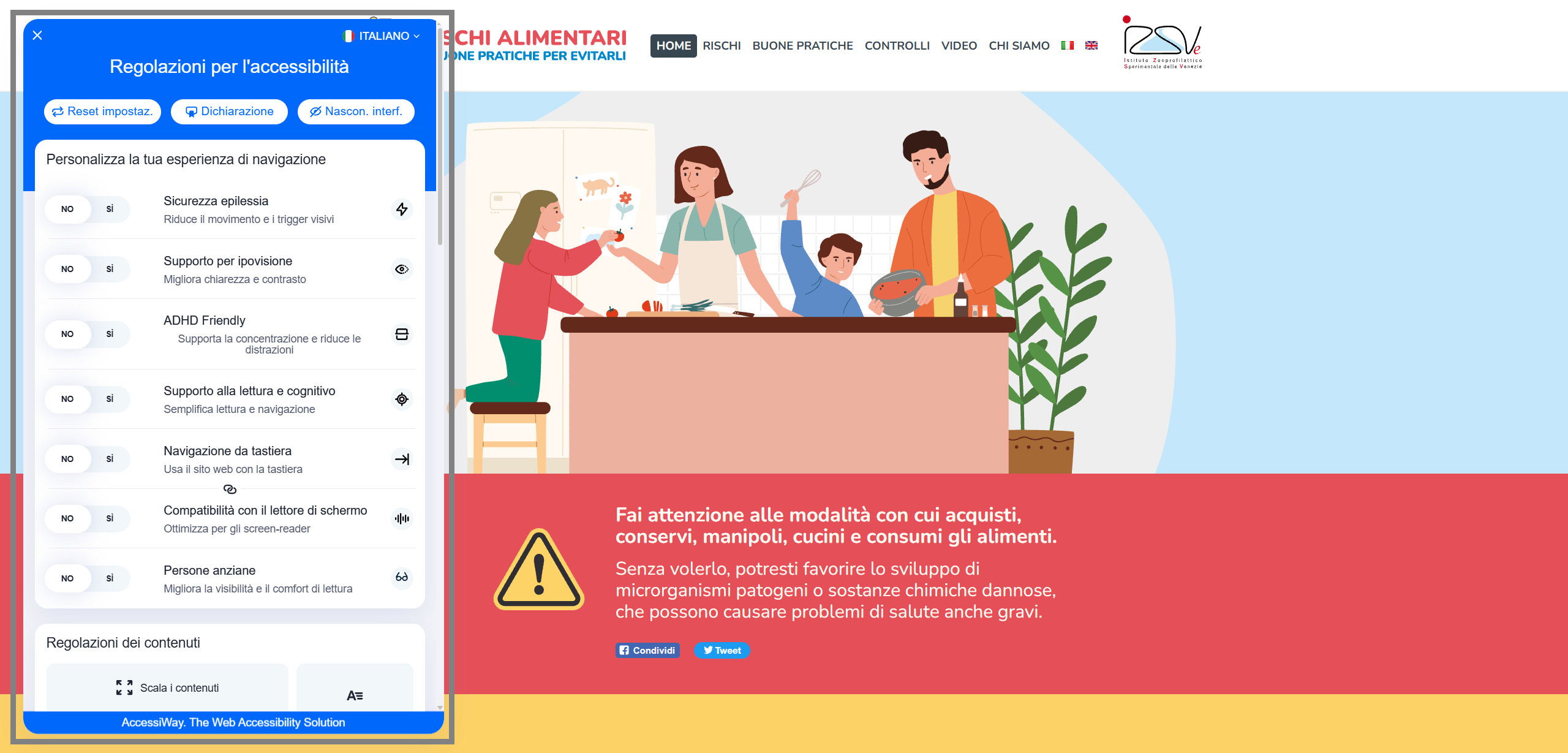 funzioni accessibilità, screenshot 2
